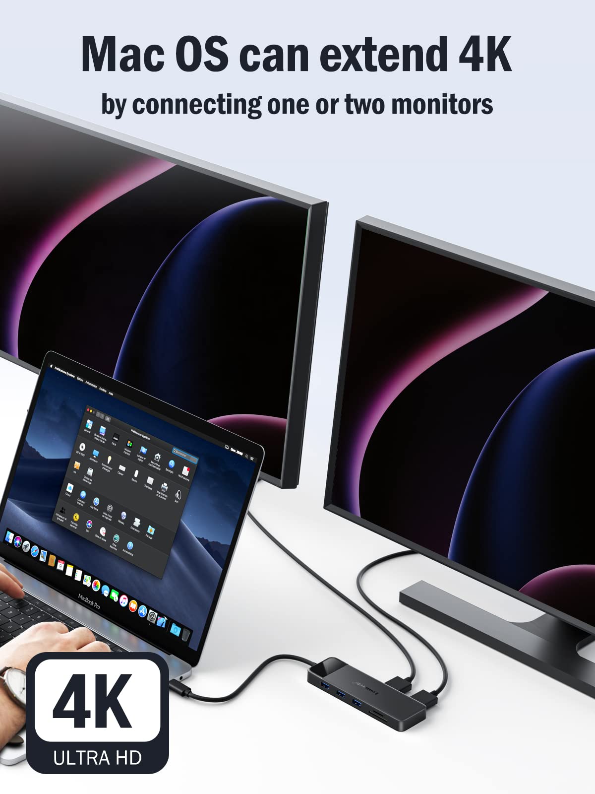 Lemorele USB-C hub showing SD/TF card readers for quick transfer