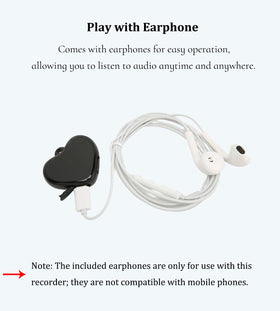 LemoVoz included earphone displayed for private playback benefit