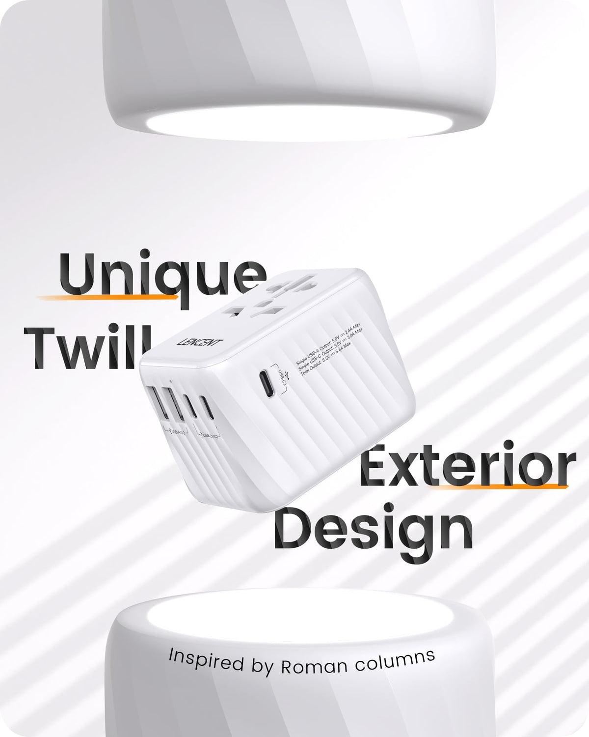LENCENT 6-in-1 international wall charger powers six devices simultaneously.