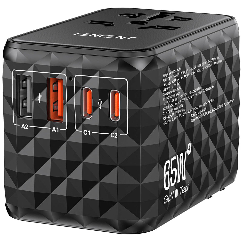 LENCENT front view of adapter packaging showing features and compatibility benefits
