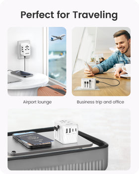 LENCENT lightweight charger fits easily into luggage for trips.
