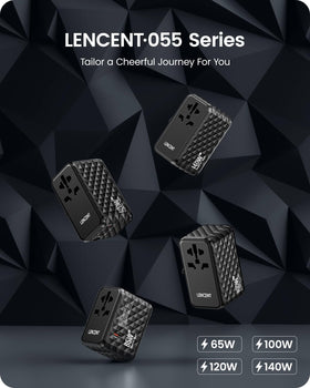 LENCENT plugged into UK Type G socket showing compatibility while traveling