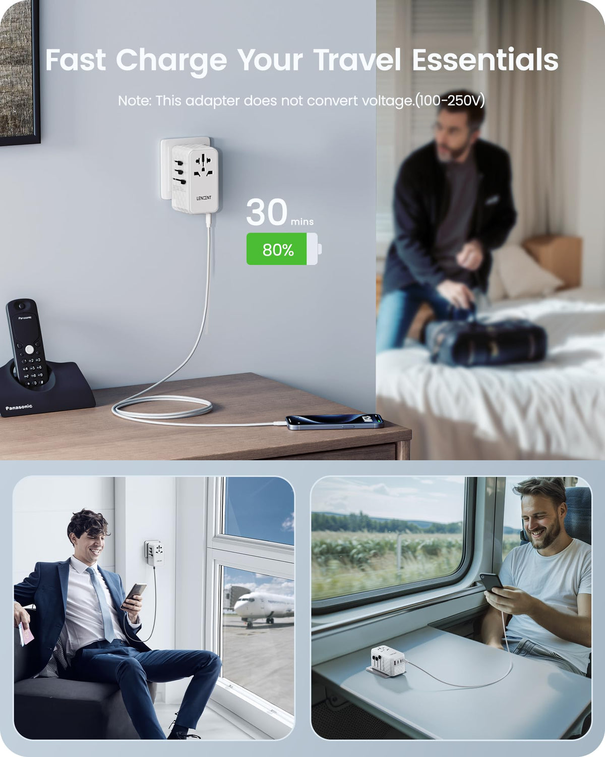 LENCENT safety features: dual fuses and thermo-control for safe charging