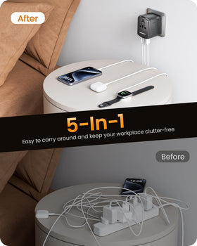 LENCENT travel adapter with carrying case keeps accessories organized.