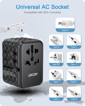 LENCENT with travel pouch and cables for organized packing on trips