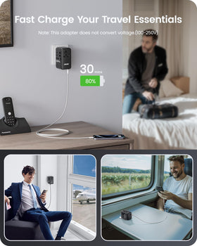 LENCENT universal outlet supports multiple devices at once during travel.