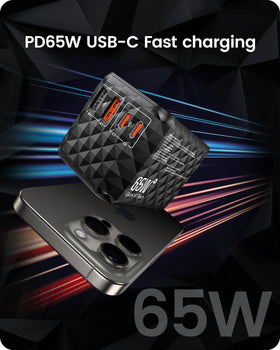 LENCENT close-up of two USB-C and two USB-A ports for versatile device charging