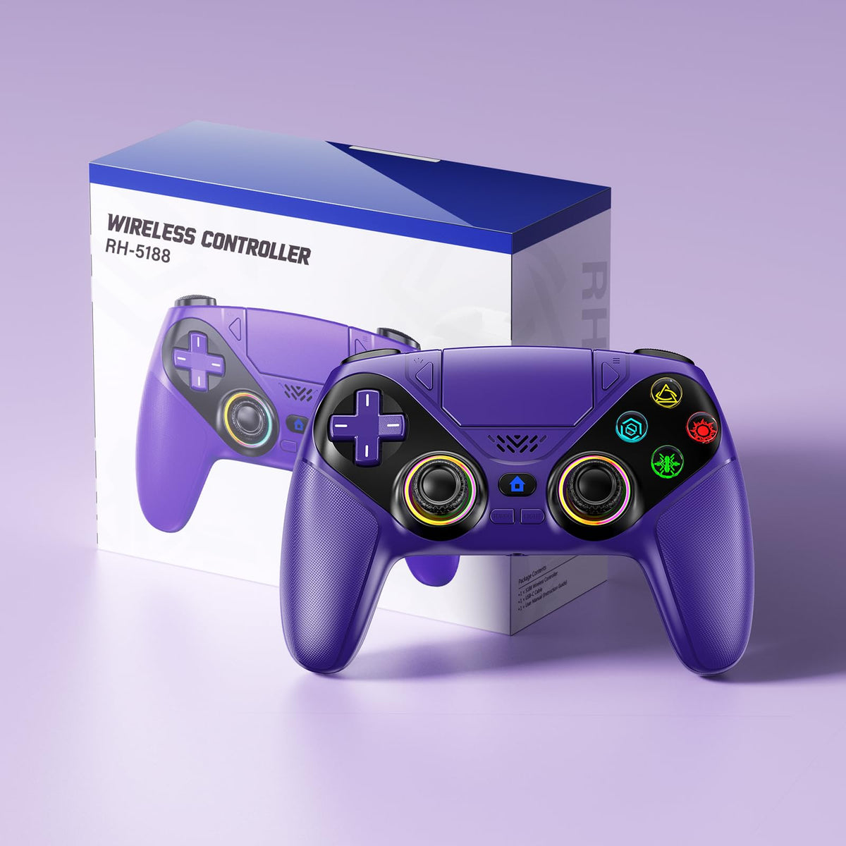 LENISUOLE in a living room gaming setup illustrating use with PS5 and PC
