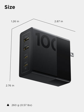 Lenovo 100W next to standard laptop brick showing smaller compact size advantage