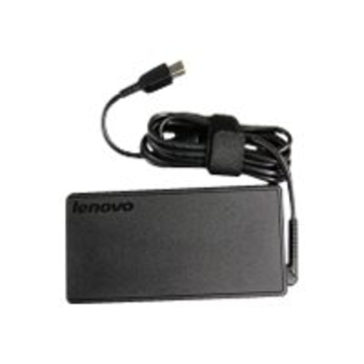 Lenovo 135W AC Adapter slim-tip connector powers Lenovo notebooks securely.