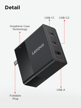 Lenovo 140W USB-C charger compact dimensions suit travel and home use.
