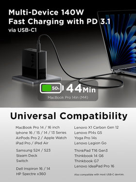 Lenovo 240W USB-C cable included for optimal power delivery.