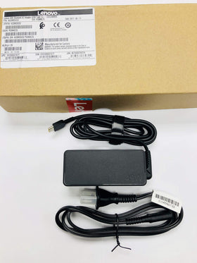 Lenovo 45W USB-C AC adapter, compact design for portable charging.