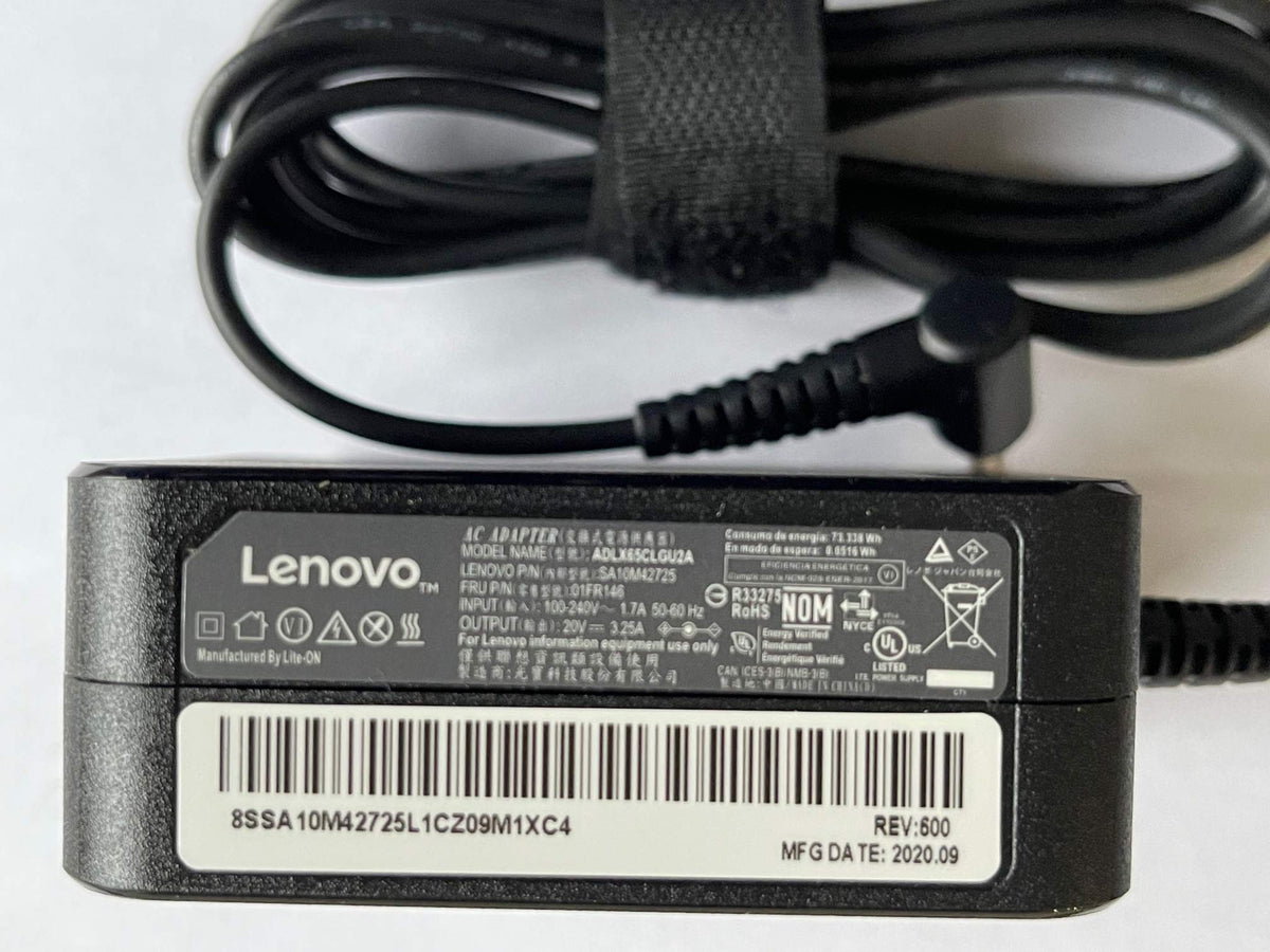 Lenovo 65W charger supporting Yoga and IdeaPad devices for versatile use