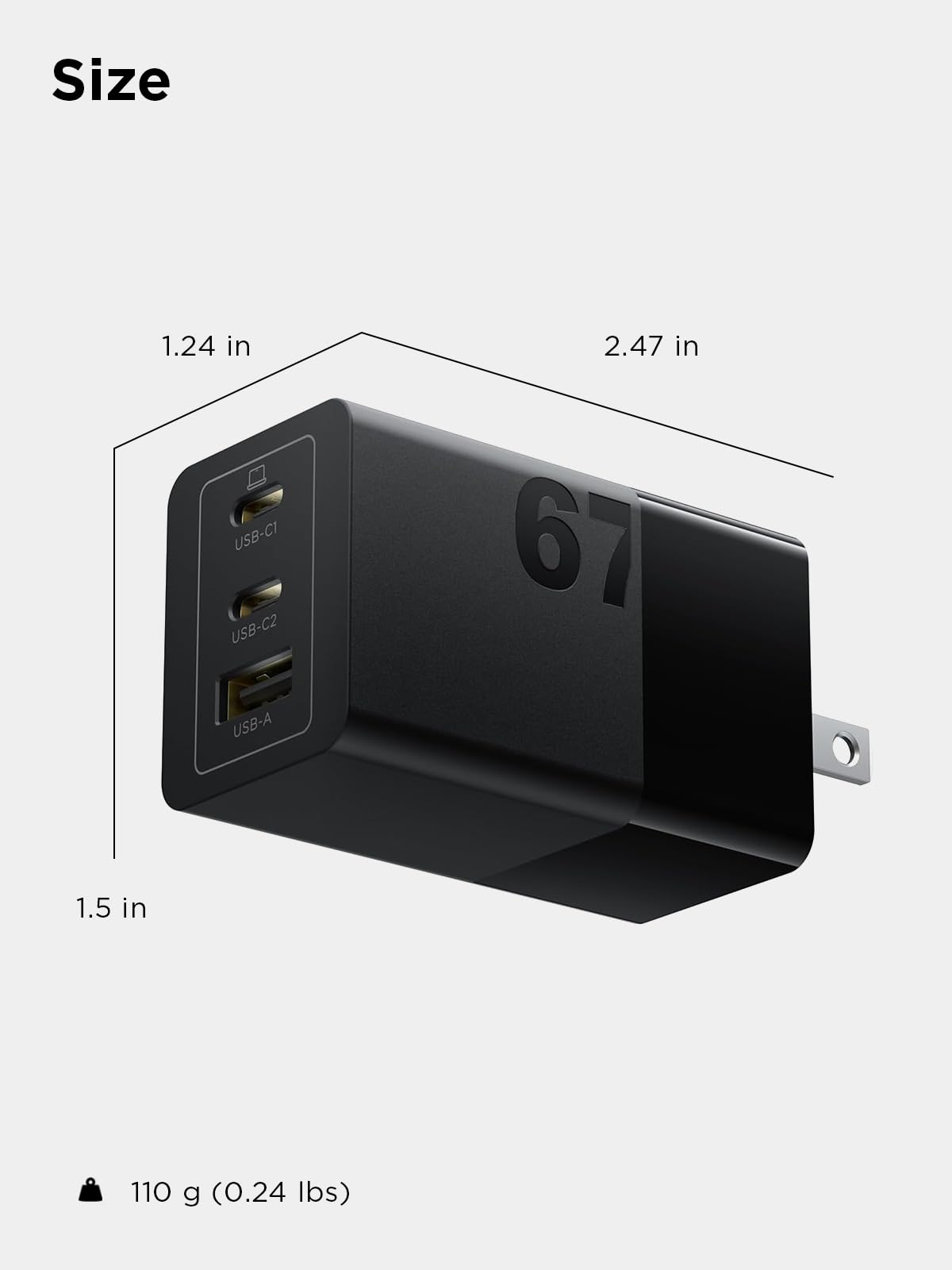 Lenovo 67W beside smartphone to show scale and quick charging capability