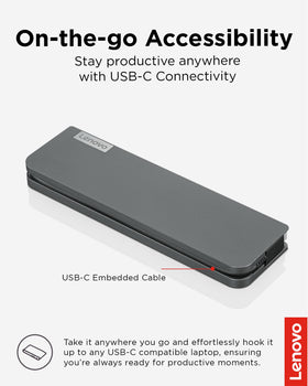 Lenovo mini dock Ethernet port for stable home or office networks.