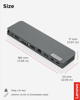 Lenovo mini dock slim design saves desk space without compromising ports.