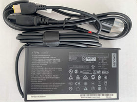 Adapter label close-up with Lenovo specs — quick verification of compatibility