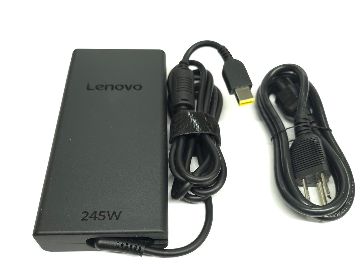Lenovo ADL245SDC3A 245W AC adapter front view for reliable gaming laptop charging
