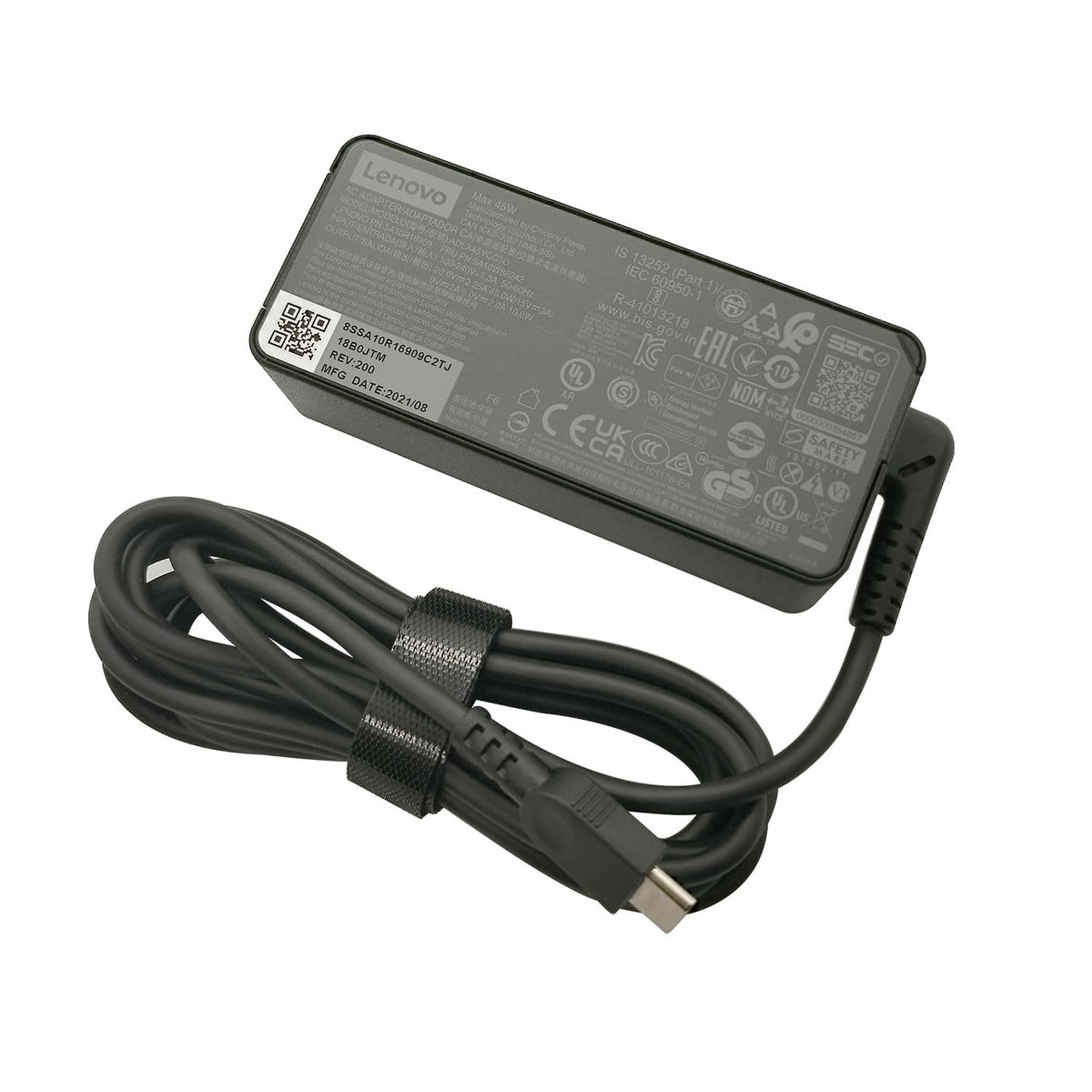 Lenovo ADLX45YCC3G USB-C port charging a Chromebook Duet 3 quickly