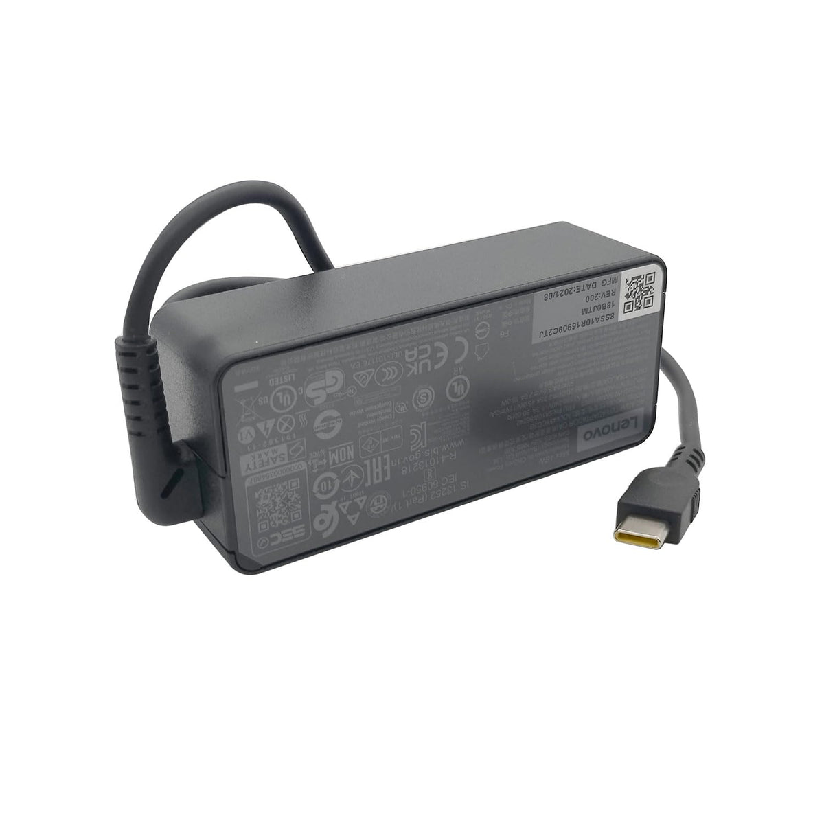 Lenovo ADLX45YCC3G black charger with power cord for home office