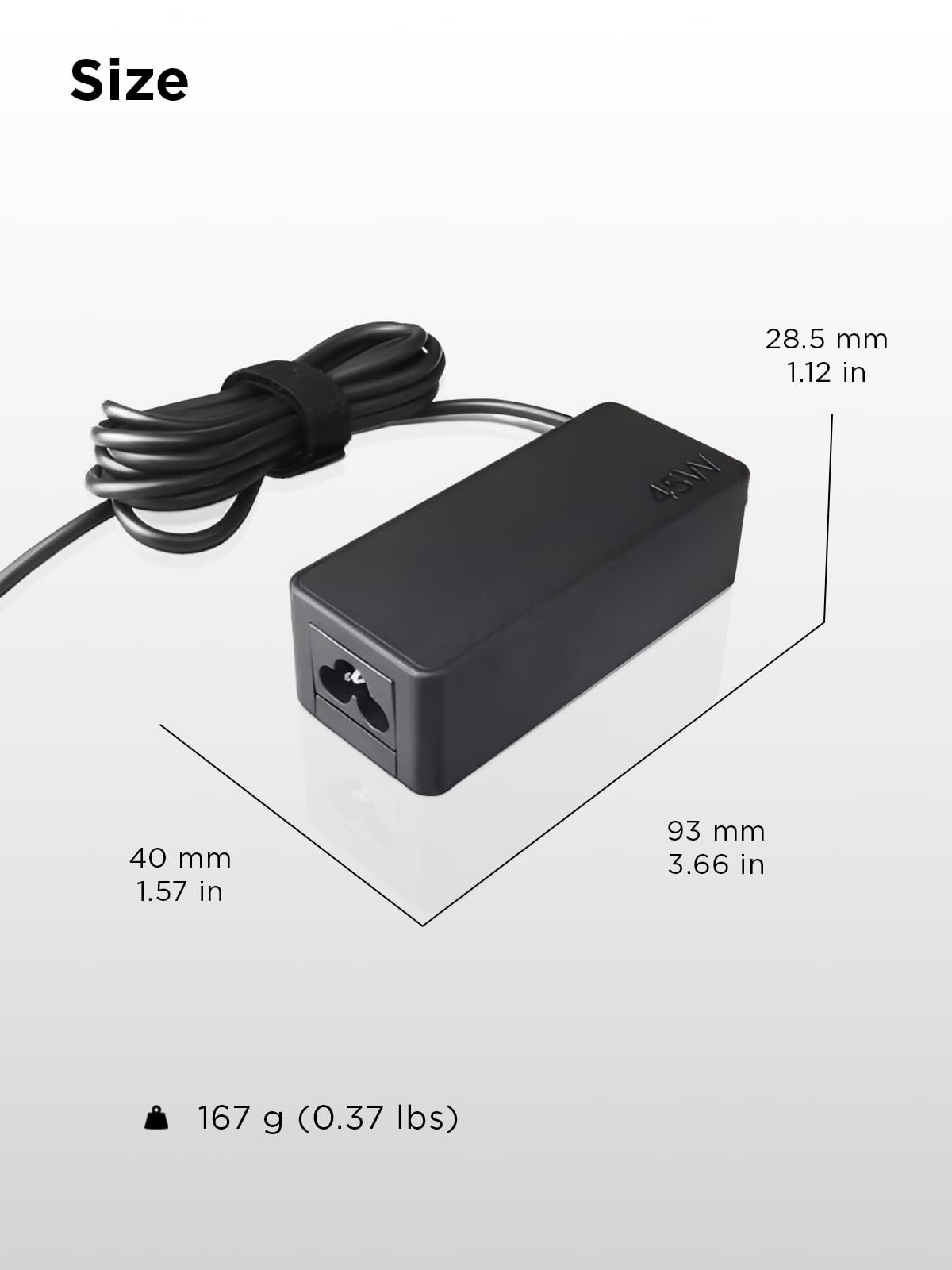 Lenovo ADLX45YDC3D charger delivers reliable 45W power for compatible laptops.