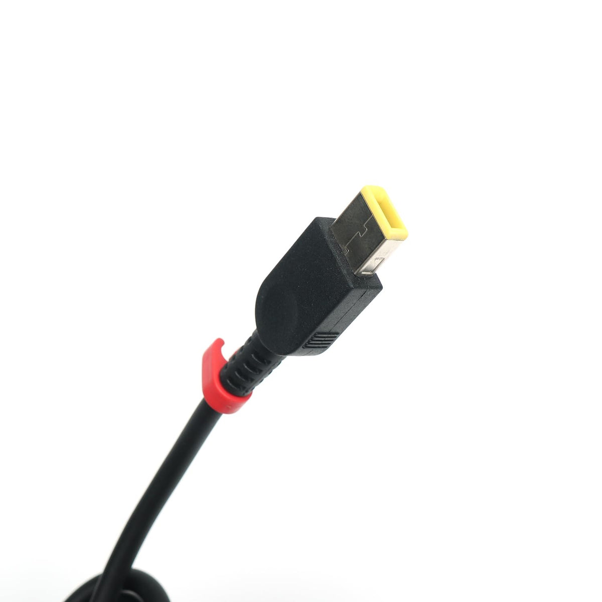 Lenovo adapter cable and wall plug displayed to show travel-friendly convenience benefit
