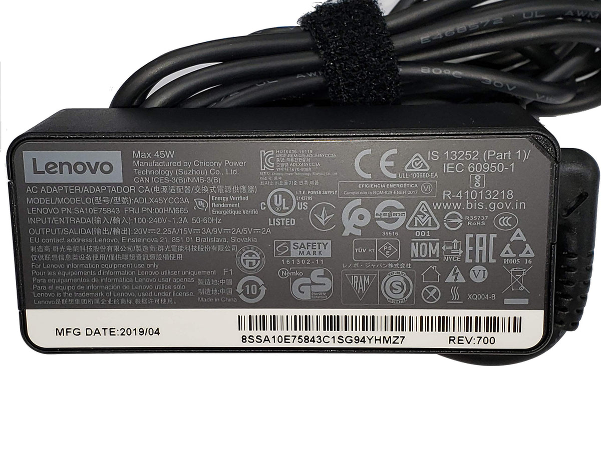 Lenovo 45W USB-C laptop charger compact and ready for daily use