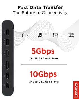 Lenovo universal dock supports broad notebook compatibility for mixed environments.