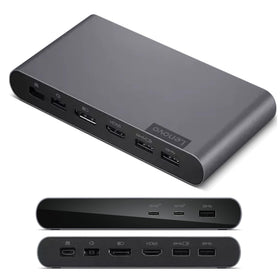 Lenovo docking station universal setup showing seamless USB-C connectivity across devices.