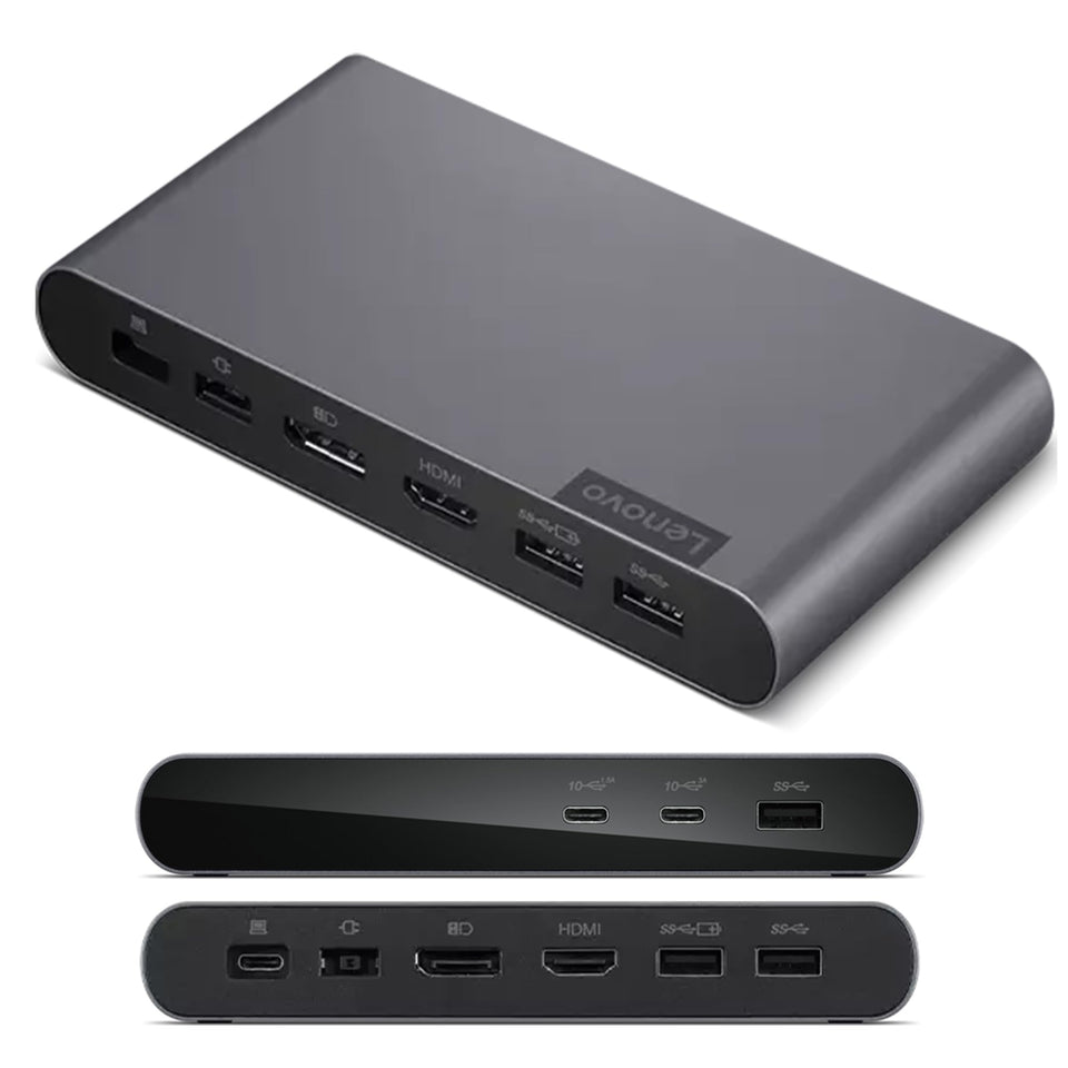 Lenovo docking station universal setup showing seamless USB-C connectivity across devices.