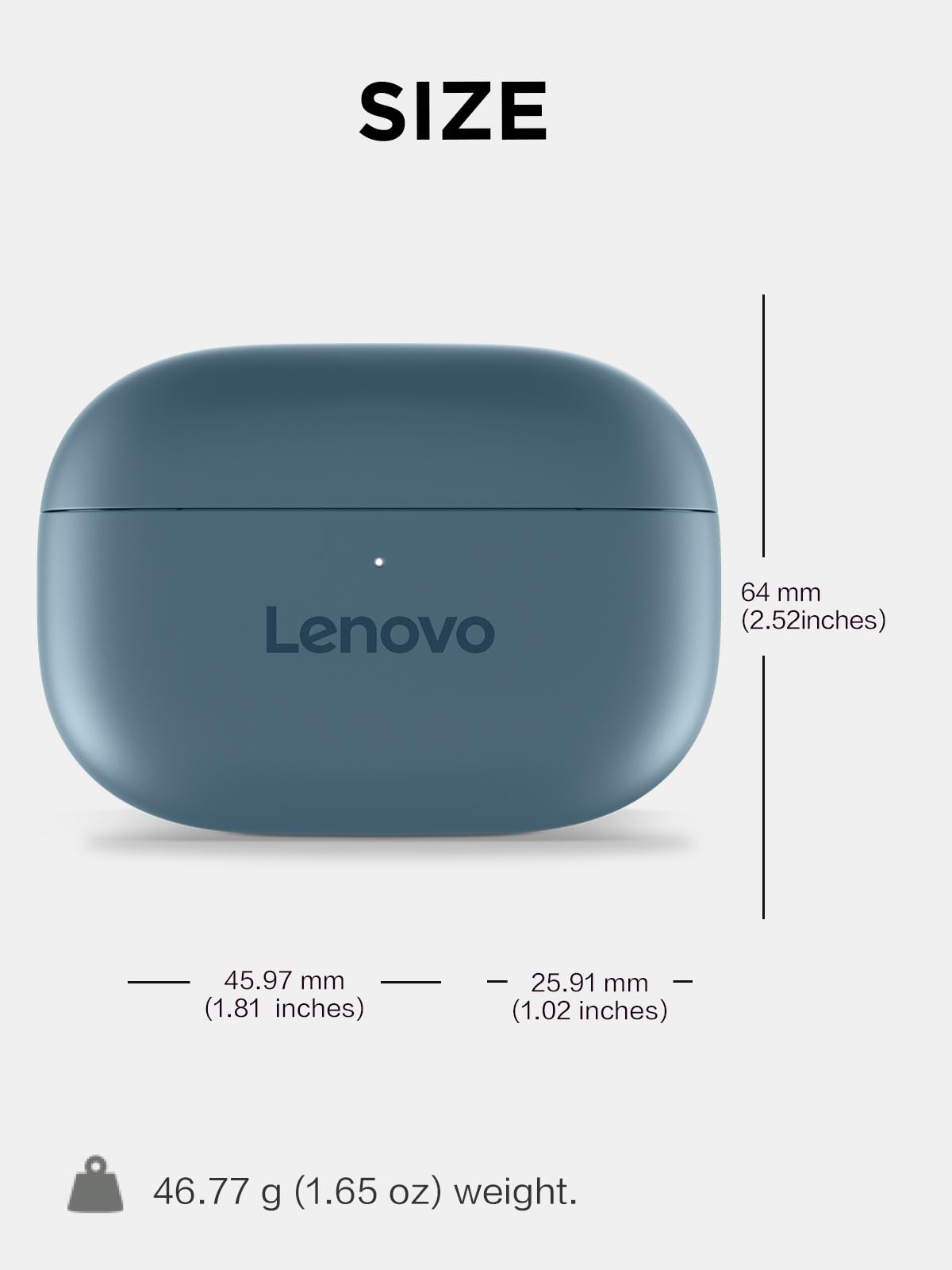 Lenovo earbud matte texture detail, premium finish and grip