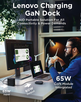 Lenovo GaN Dock with HDMI 2.1 showing 4K60 capability for crisp presentations.