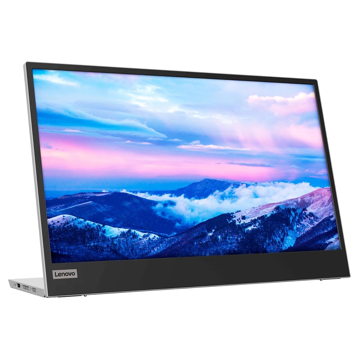 Lenovo L15 height adjustable stand offers ergonomic viewing angles.