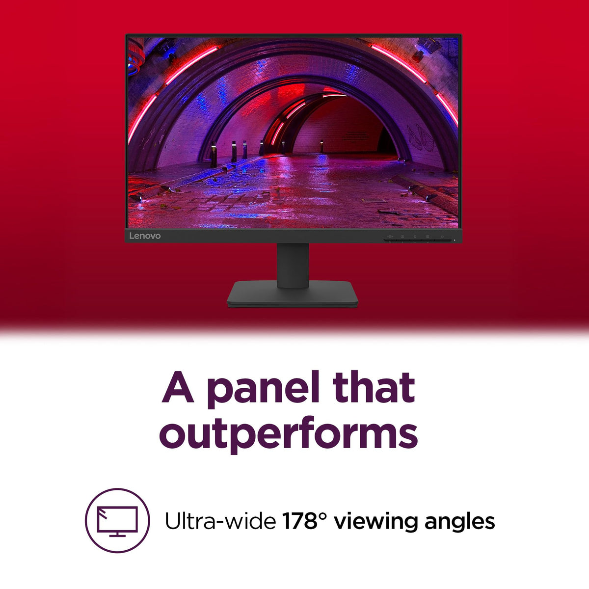 Lenovo L22-4e 178° viewing angle offers clear visibility from any desk