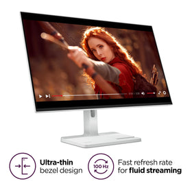 Lenovo L27q-4a MaxxAudio speakers deliver clear meetings and media.