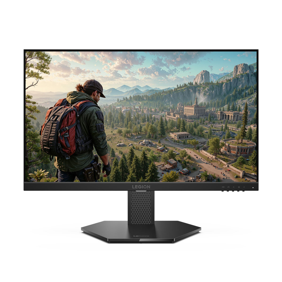 Lenovo Legion 24-10 monitor front view for immersive gaming setup.