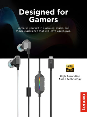 Lenovo Legion earbud close-up revealing dual-driver detail for improved clarity