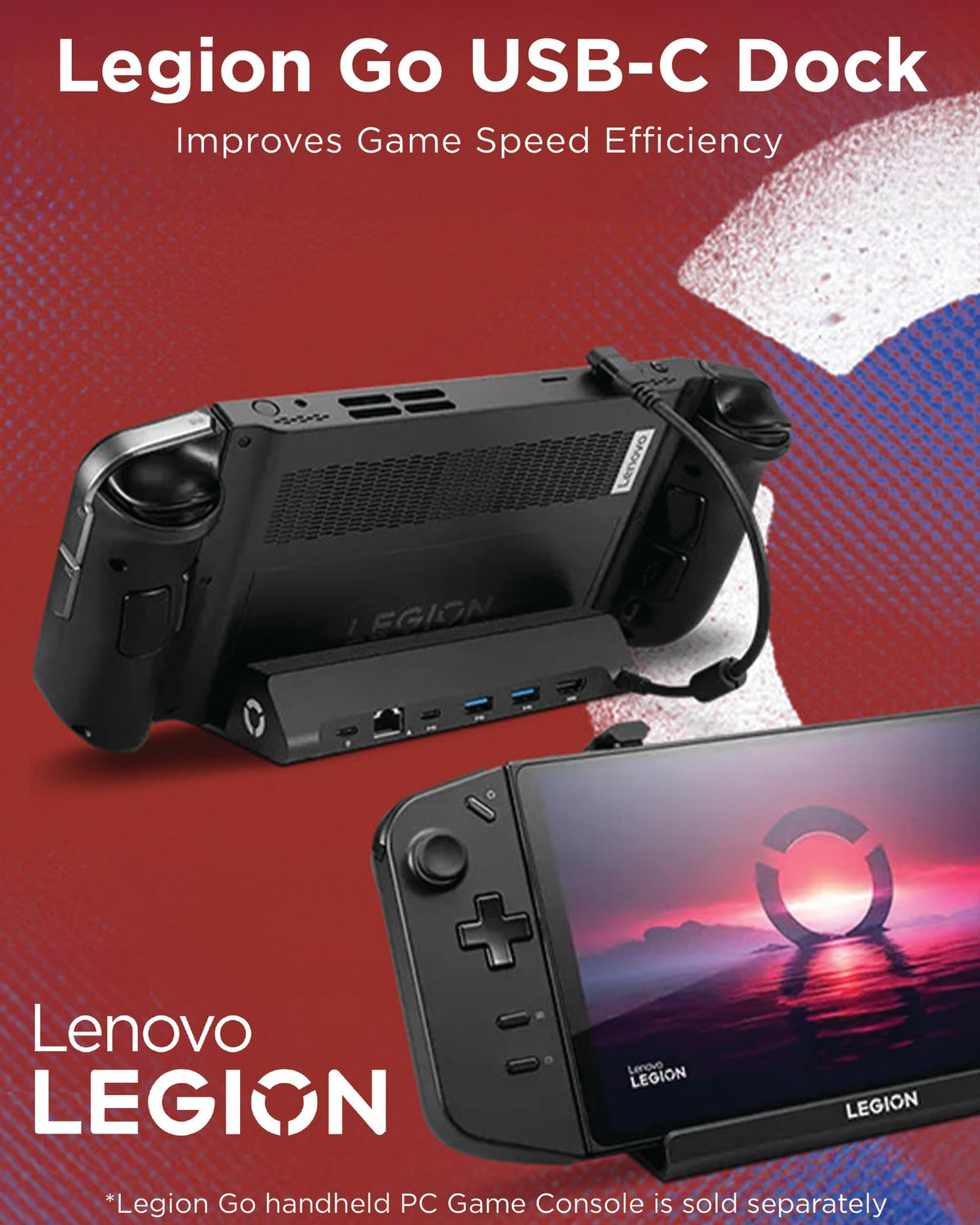 Lenovo dock closeup of USB-C, USB-A, HDMI and Ethernet ports for fast connectivity