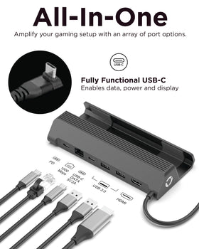 Lenovo dock attached to Legion Go enabling desktop-style play with stable power