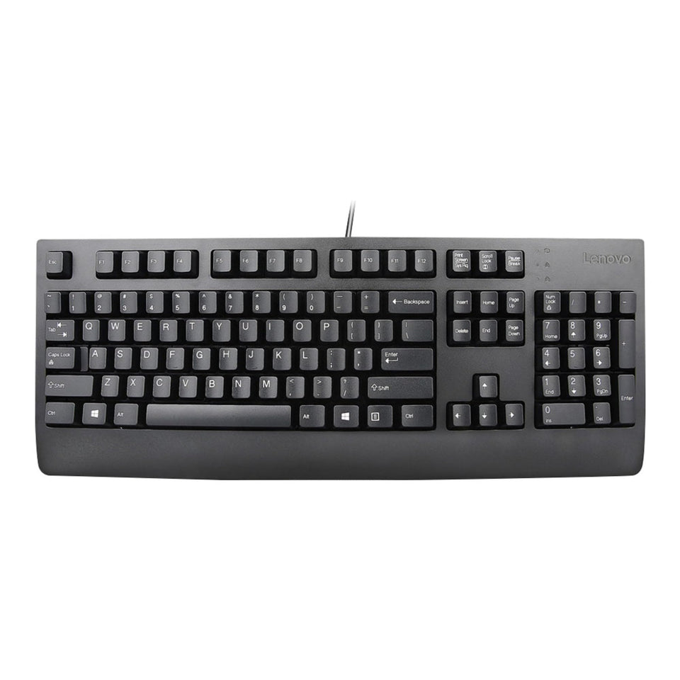 Lenovo Preferred Pro II keyboard front view showing full-size layout for comfortable typing