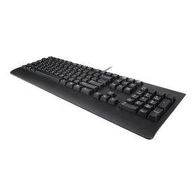 Lenovo Preferred Pro II keyboard side tilt view highlighting adjustable feet for ergonomic setup