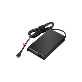 Lenovo ThinkPad 135W USB-C adapter close-up with slim tip for fast charging