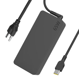 Lenovo ThinkPad 65W USB-C charger side profile highlights USB-C port for easy connection