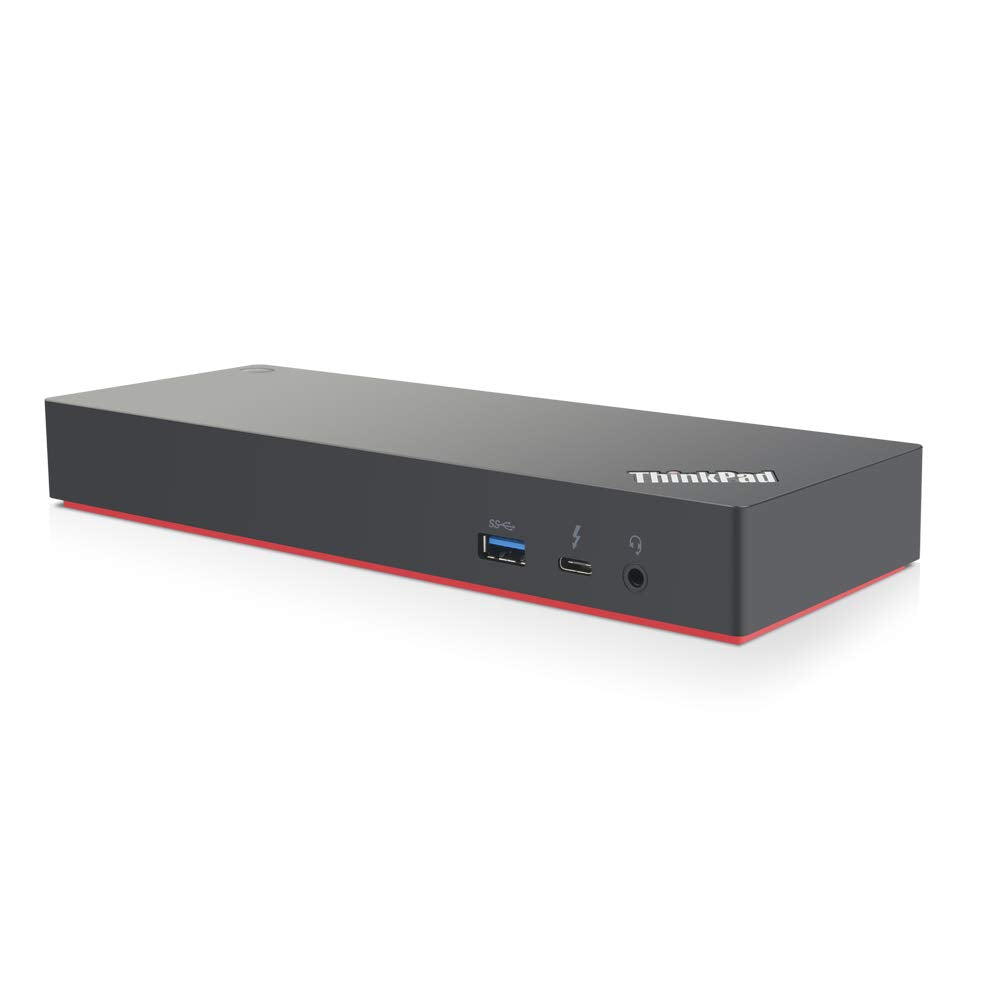 Lenovo ThinkPad Dock Gen 2 front ports for quick laptop connections and streamlined setup.