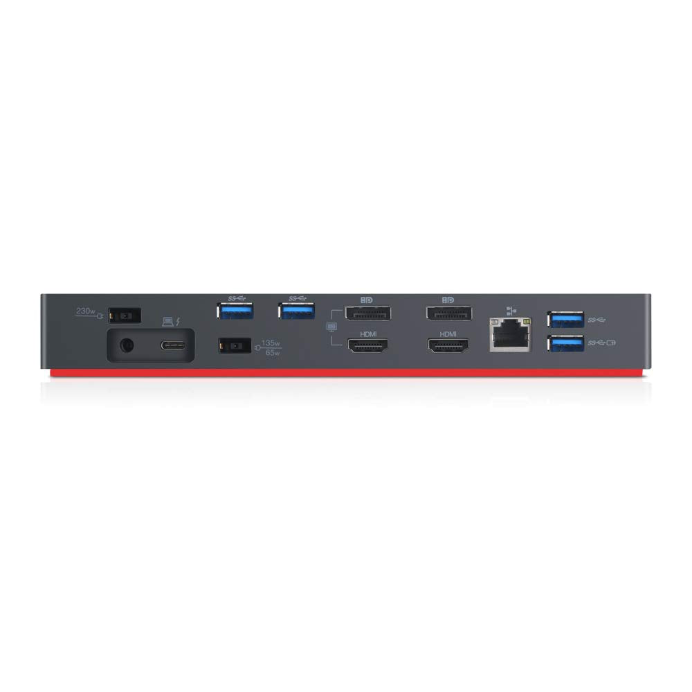 Lenovo ThinkPad Dock Gen 2 USB 3.1 Gen 2 ports support peripherals.