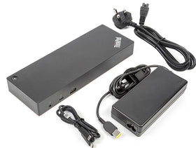 Lenovo ThinkPad Thunderbolt 3 Docking Station front view with easy USB port access for charging
