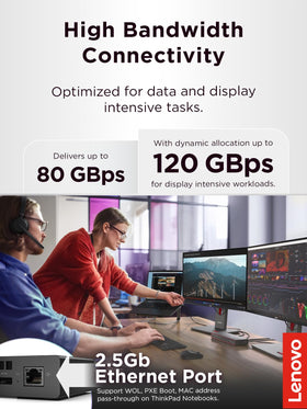 Lenovo ThinkPad Thunderbolt 5 Smart Dock 7500 display outputs for immersive setups.