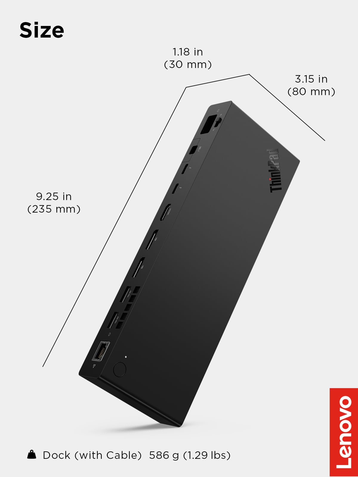 Lenovo dock crafted from recycled materials and plastic-free packaging.