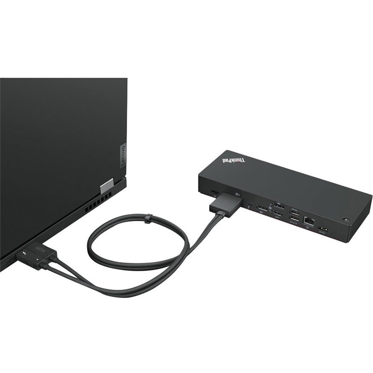 Lenovo ThinkPad TB4 Dock on a clean desk setup to boost productivity